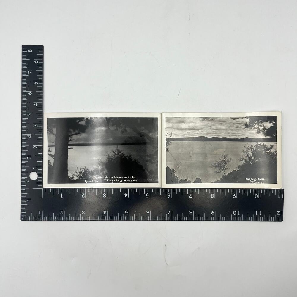 Lot 2 Early 1900s Postcards Mormon Lake Flagstaff Arizona Signed RPPC Real Photo